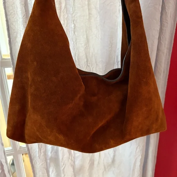 Madewell The Mylie Shoulder Bag in Italian Suede Russet Multi - Picture 5 of 9